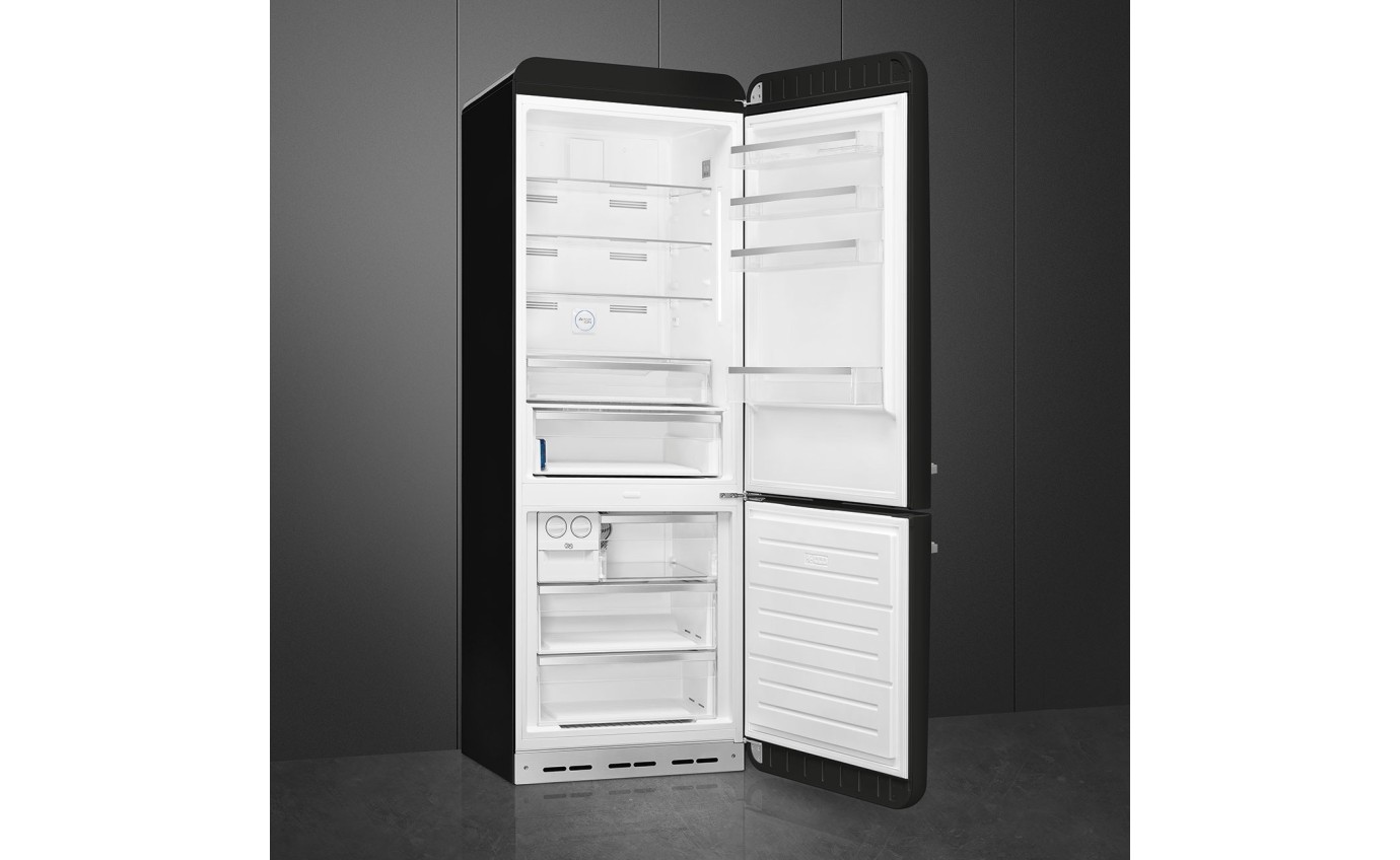Smeg 481L 50s Style Retro Bottom Mount Fridge (Black) FAB38RBL5AU