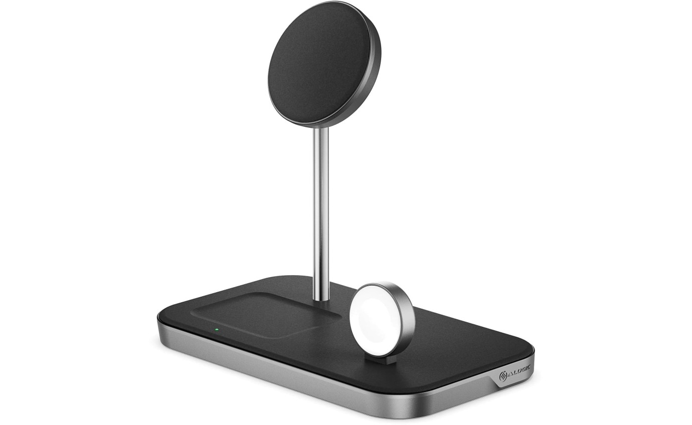 ALOGIC MagSpeed 3-in-1 Wireless 15W Charging Station with 20W Wall Adapter (Black) MSP31CS15WAU