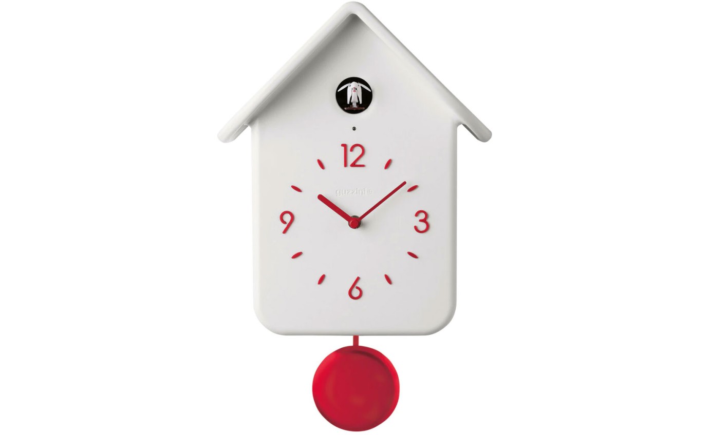 Guzzini White QQ Cuckoo Clock with Pendulum 16860211
