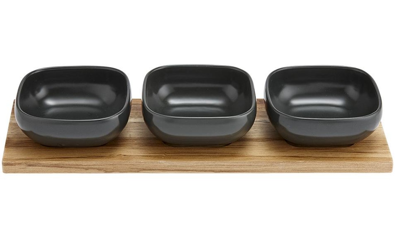 Ladelle Essentials 4 Piece Bowl Set (Charcoal) 62059