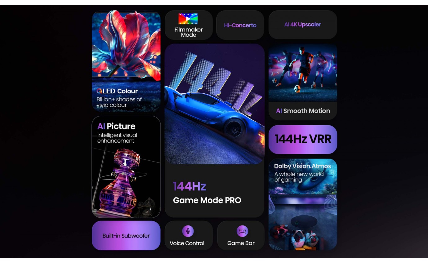 Hisense 100 inch Q7QAU 4K QLED 144Hz Smart TV 100Q7QAU