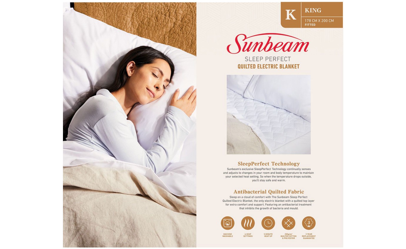 Sunbeam Sleep Perfect Quilted Electric Blanket (King) BLQ6471
