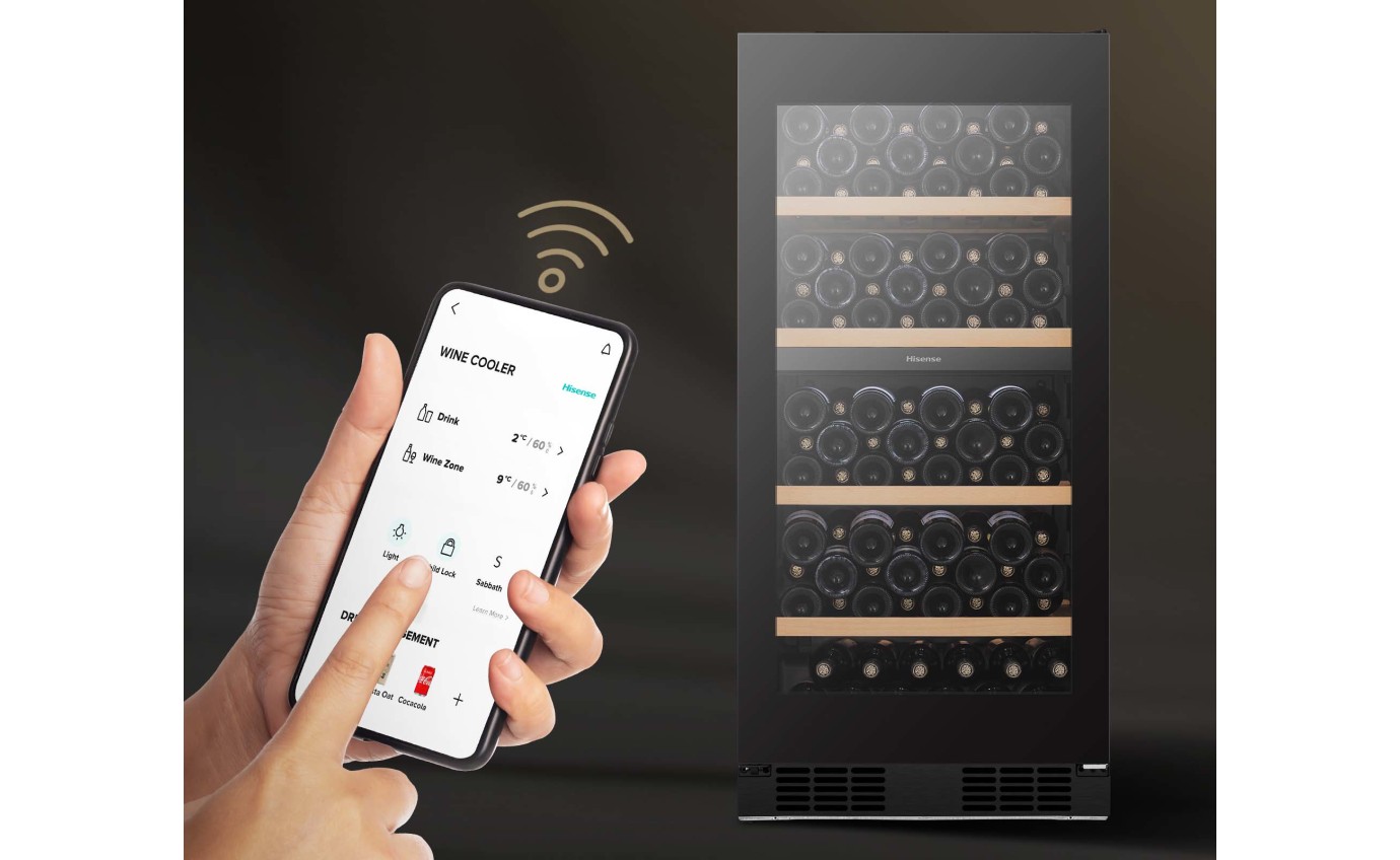 Hisense 108 Bottle Dual Zone Wine Cabinet HRWC108B