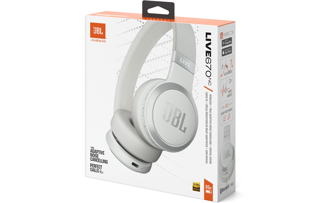 JBL Live 670NC Wireless Headphones (White) JBLLIVE670NCWHT