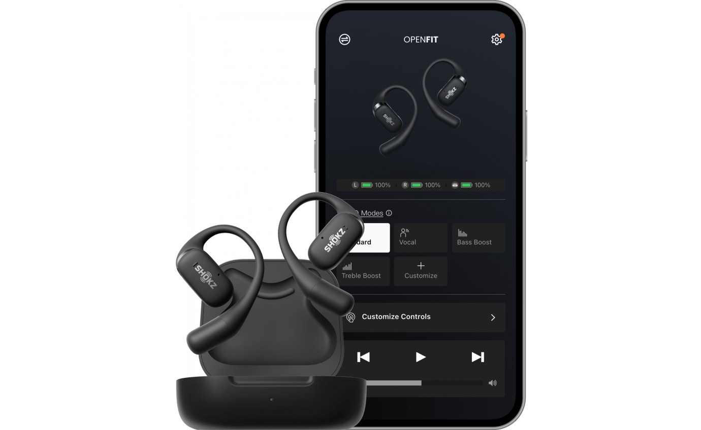Shokz OpenFit Open-Ear True Wireless Earbuds (Black) SHOKZT910STBK