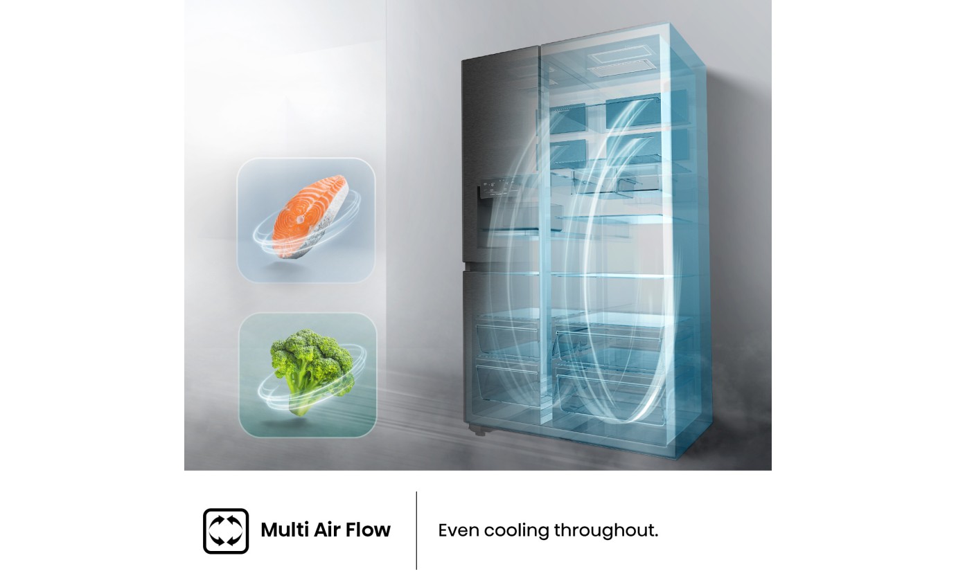 Hisense 632L Side by Side Fridge (Black) HRSBS633BW