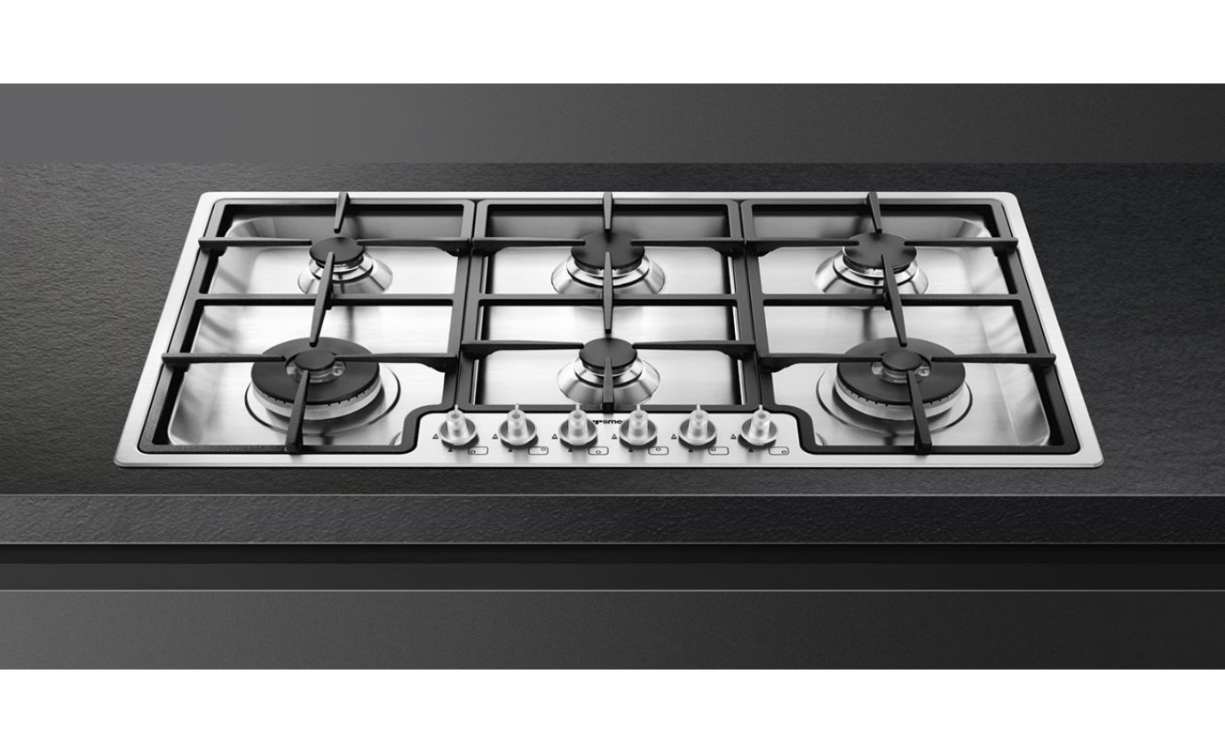 Smeg 90cm Classic Hob 6 Burner (Stainless Steel) PGA962