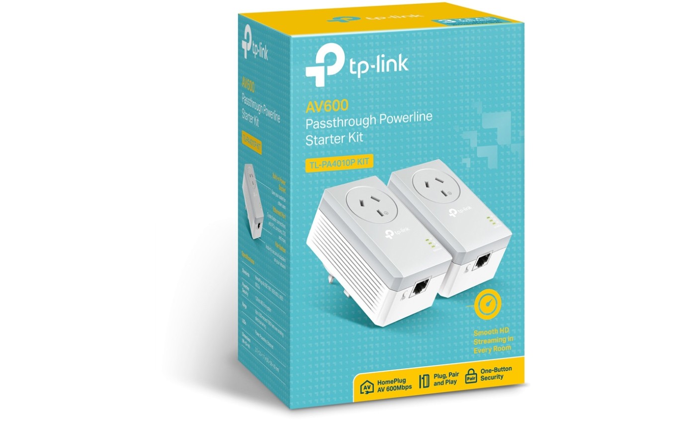 TP-Link AV600 Passthrough Powerline Starter Kit TLPA4010PKIT