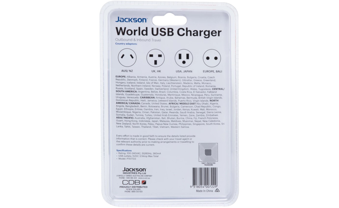 Jackson Worldwide USB Charger JPTA7723