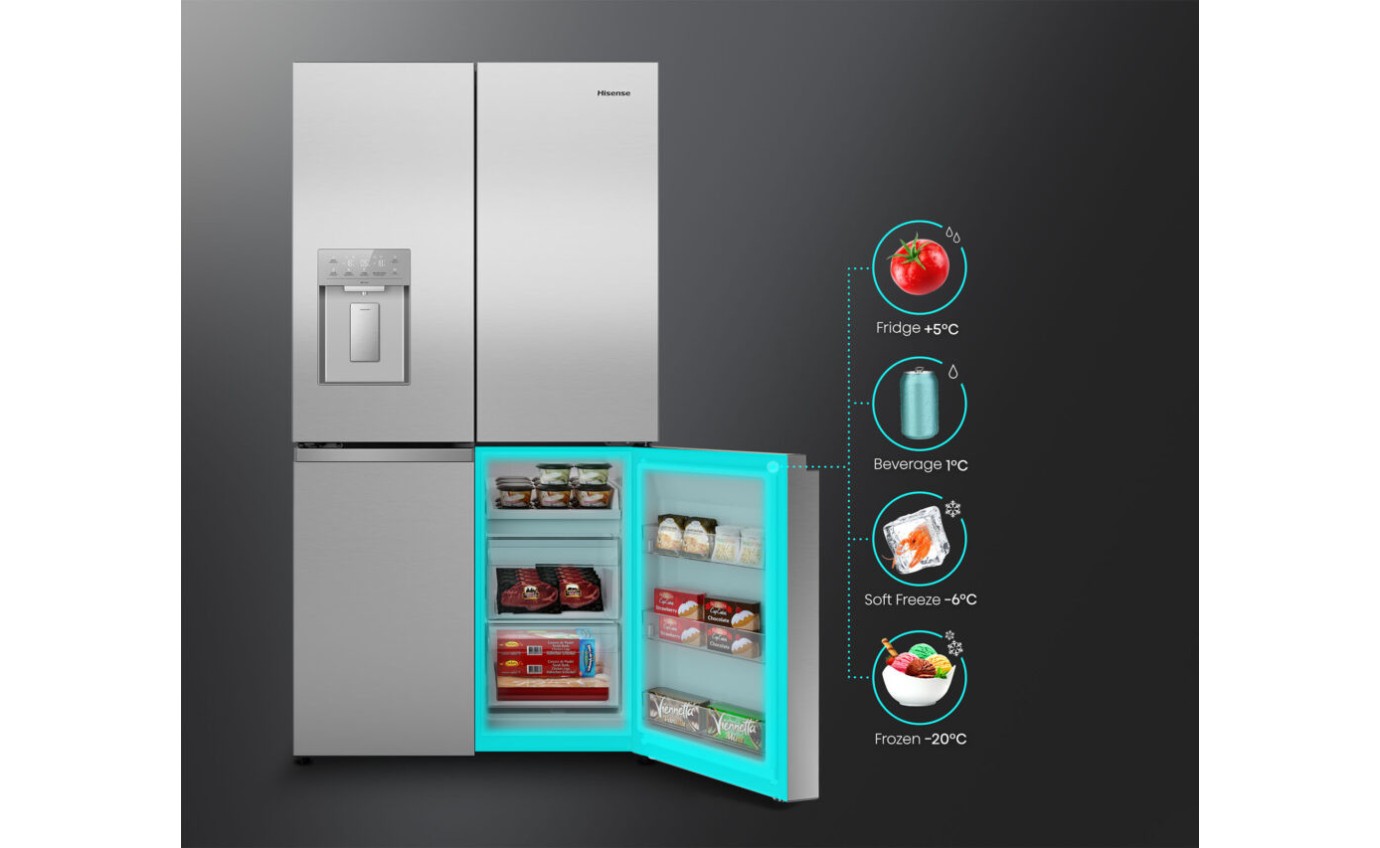 Hisense 640L PureFlex French Door Fridge (Stainless Steel) HRCD640TSW