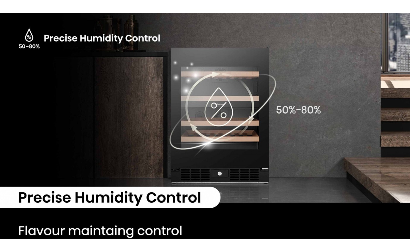 Hisense 46 Bottle Dual Zone Wine Cabinet (Black) HRWC46B