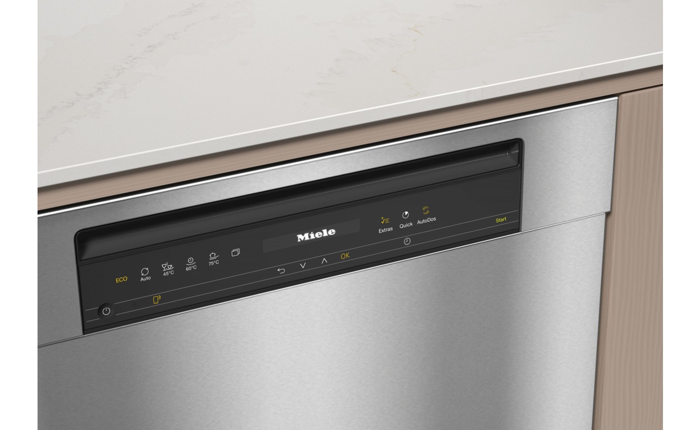 Miele 60cm Built-under Dishwasher XXL with AutoDos (CleanSteel) G7609SCUXXLCLST