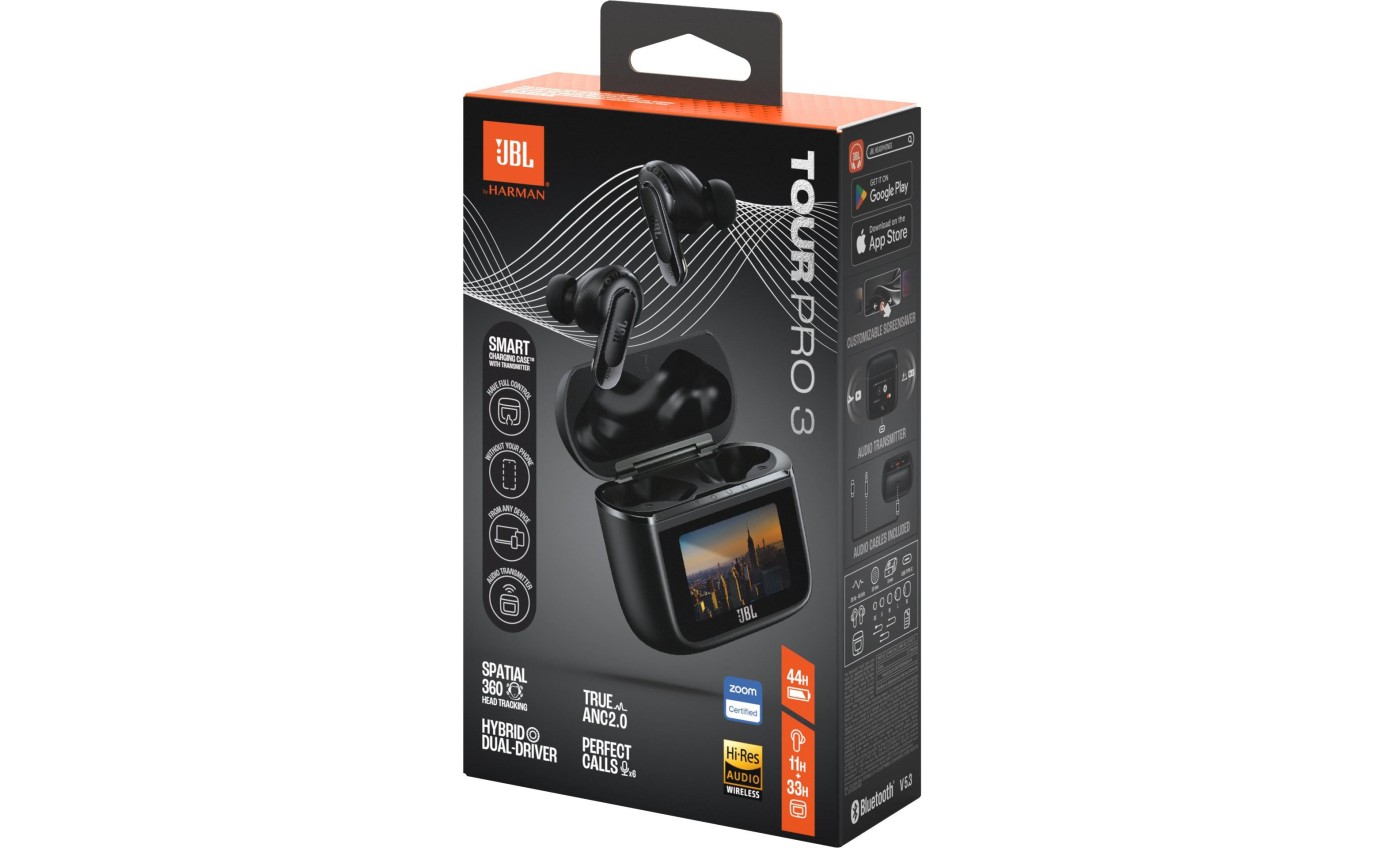 JBL Tour Pro 3 TWS Noise Cancelling Earbuds with Smart Case (Black) JBLTOURPRO3BLK