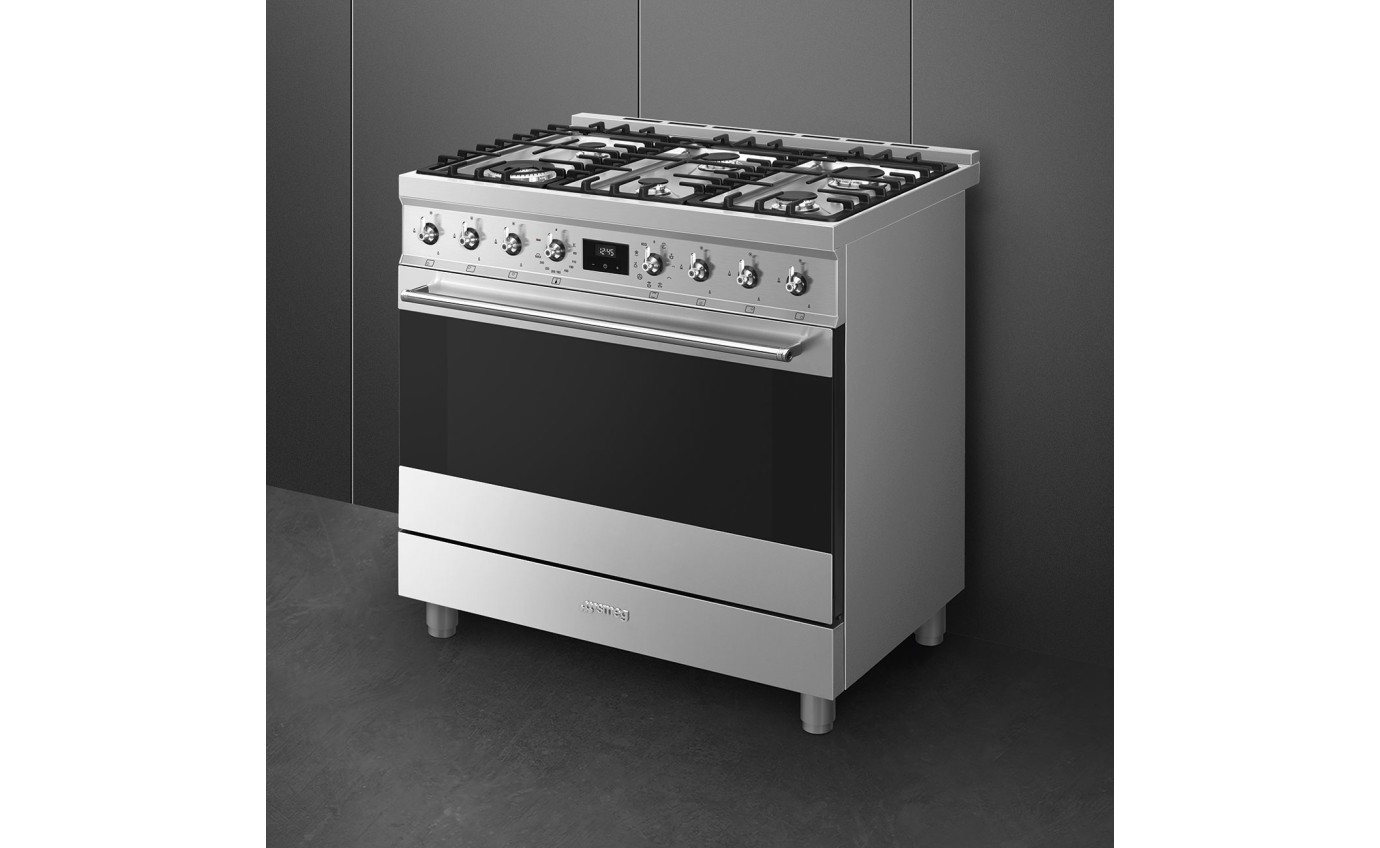 Smeg 90cm Dual Fuel Freestanding Oven CSP9GMXA2