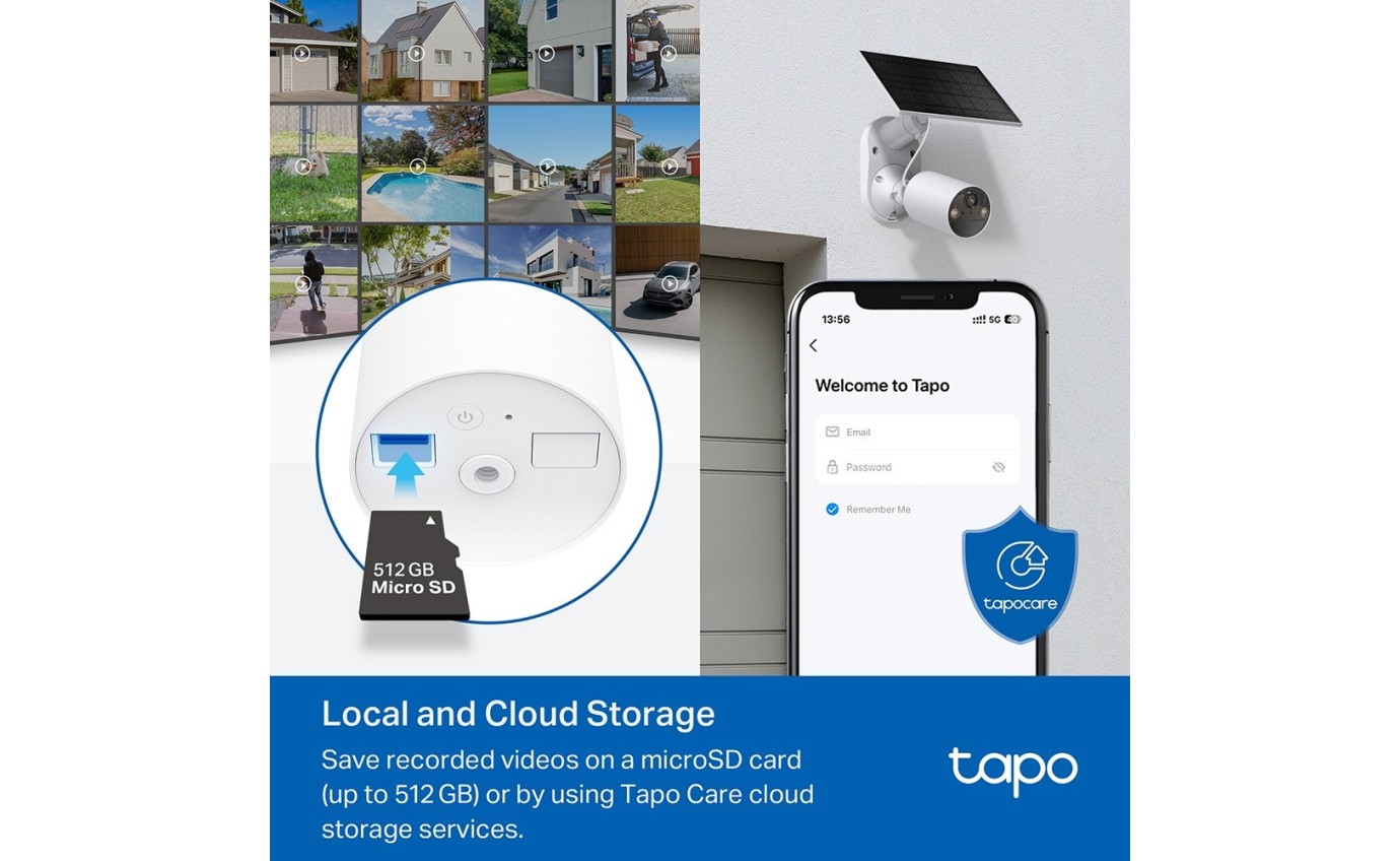 Tapo 2K 3MP Smart Wire-Free Indoor/Outdoor Solar-Powered Security Camera Kit TAPOC410KIT