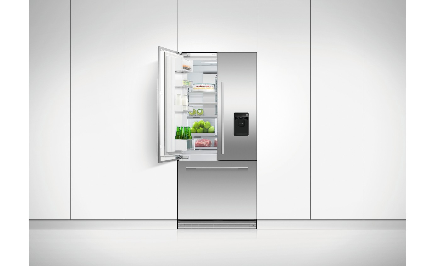 Fisher & Paykel 80cm Series 7 Integrated French Door Refrigerator Freezer, Ice & Water RS80AU1
