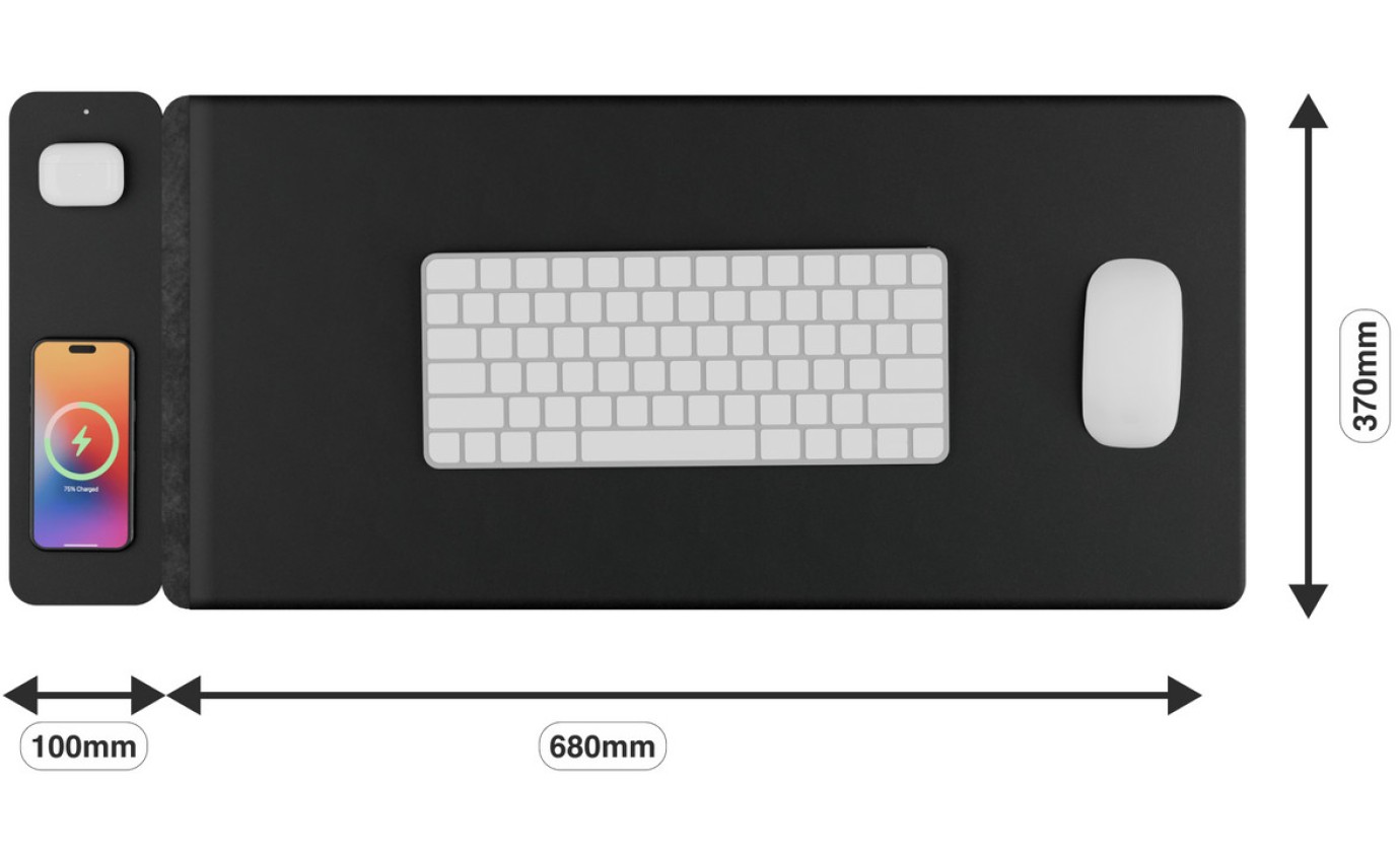 Laser Wireless Charging Desk Mat WCMATB792