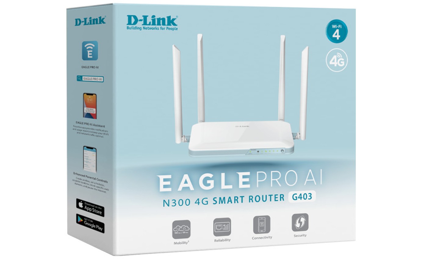 D-Link Eagle Pro AI N300 4G Smart Router G403