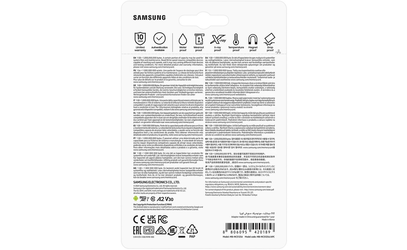 Samsung 512GB EVO Plus microSD Card MBMC512SAAPC