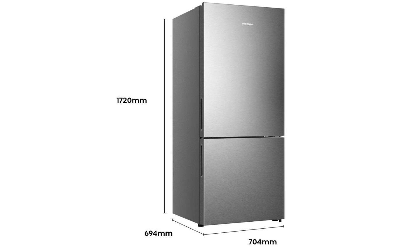 Hisense 417L PureFlat Bottom Mount Fridge (Stainless Steel) HRBM418S