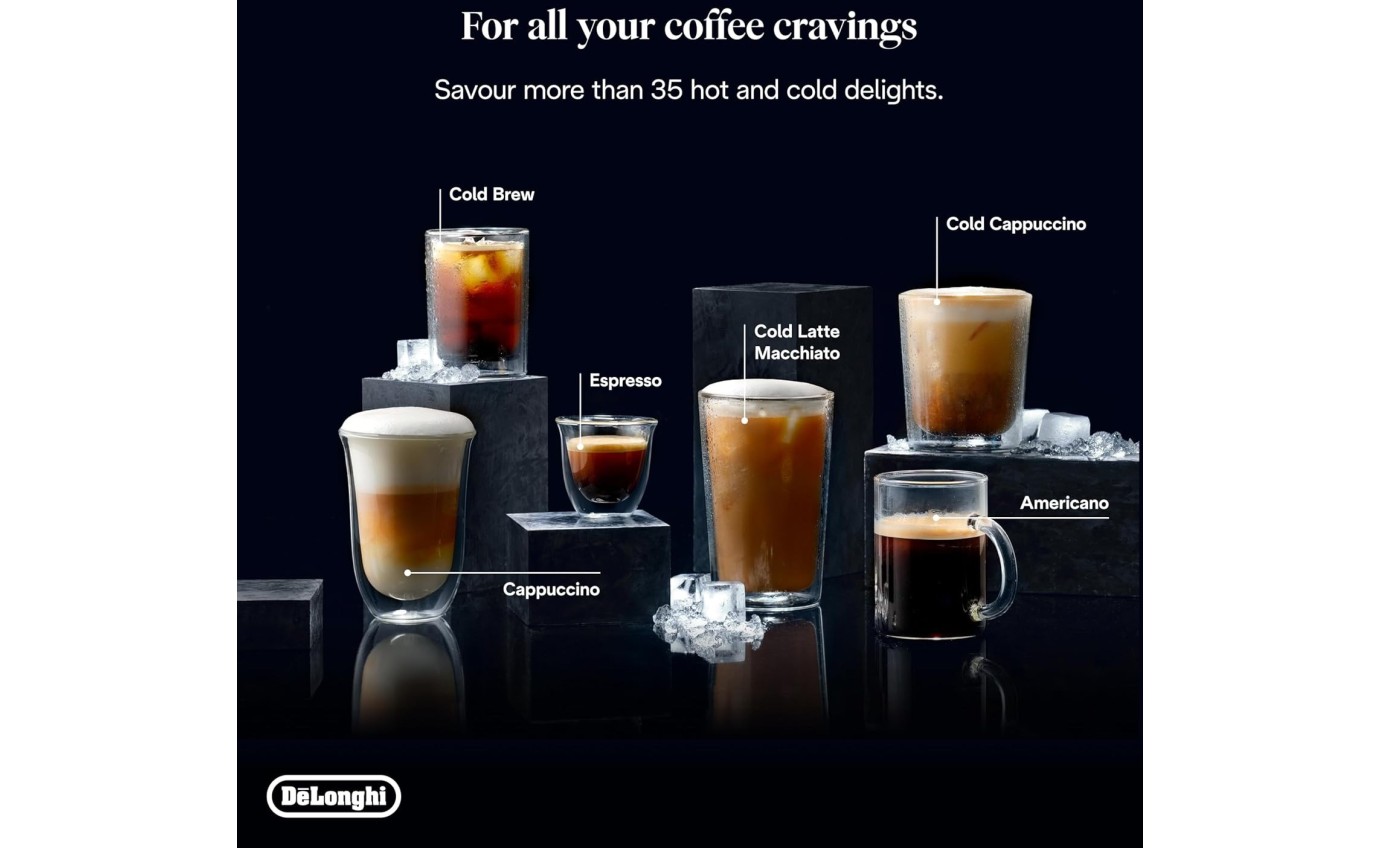 DeLonghi PrimaDonna Aromatic Fully Automatic Coffee Machine (Titanium) ECAM63075TM