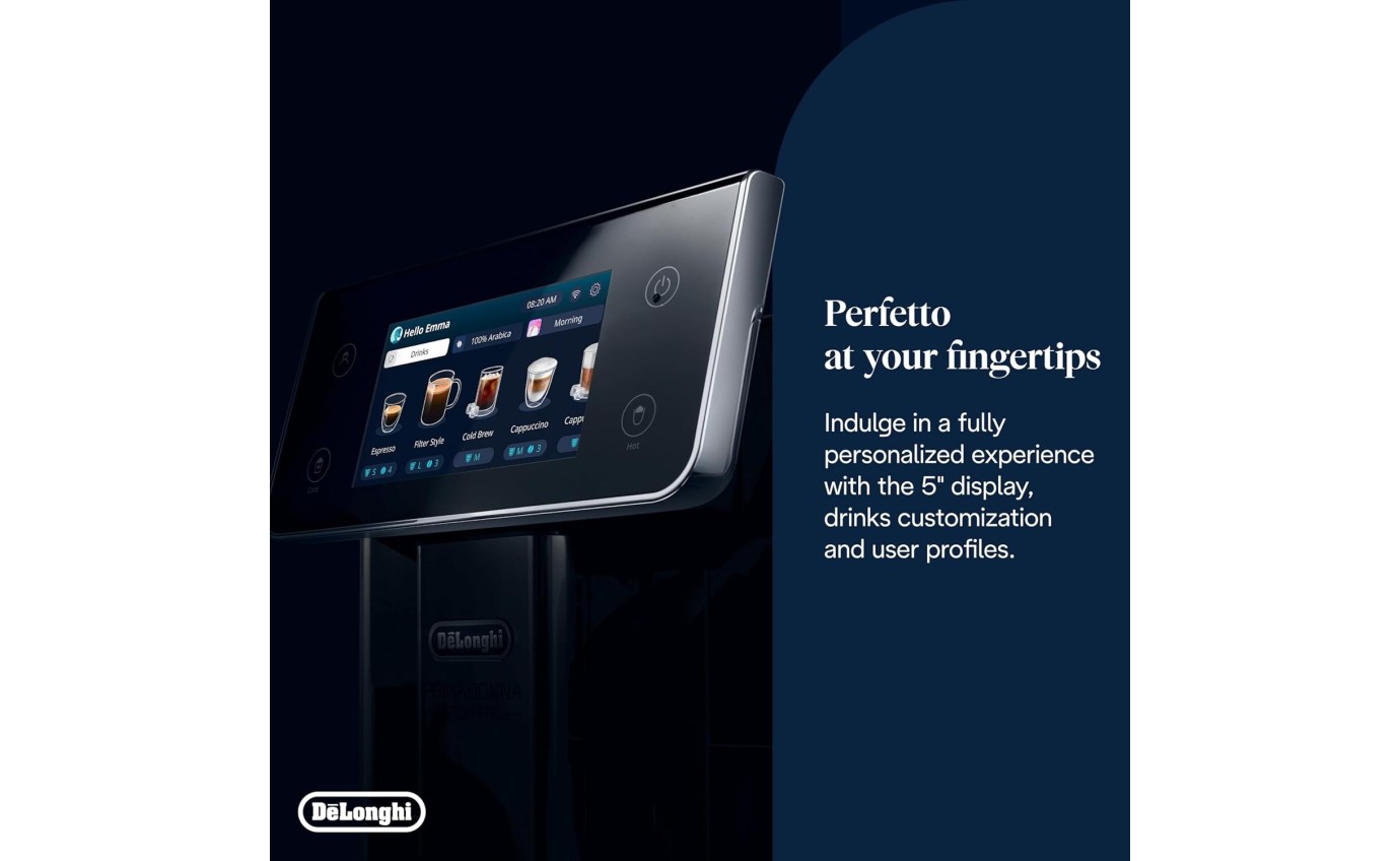 DeLonghi PrimaDonna Aromatic Fully Automatic Coffee Machine (Titanium) ECAM63075TM