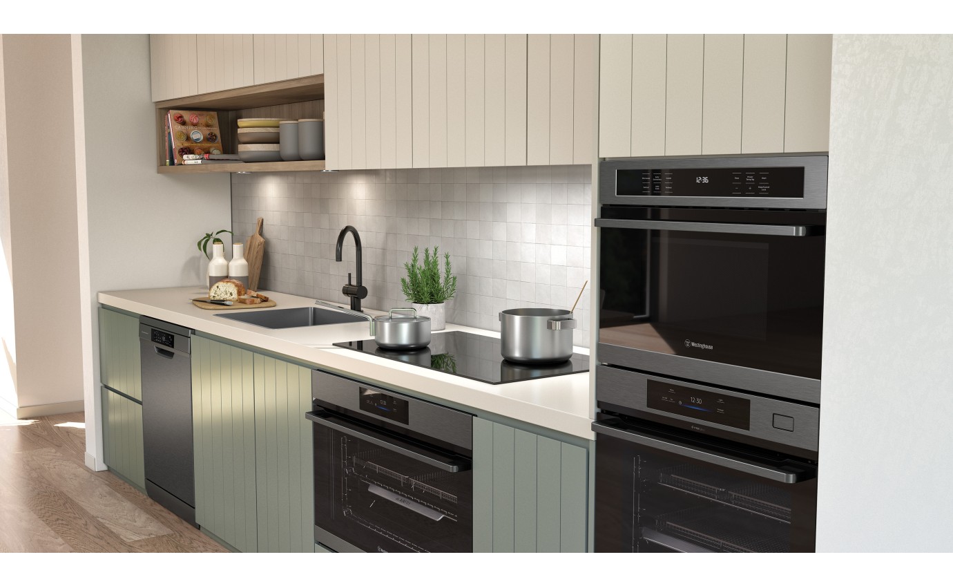 Westinghouse 60cm Multifunction PyroClean Oven with AirFry (Dark Stainless Steel) WVEP6918DD