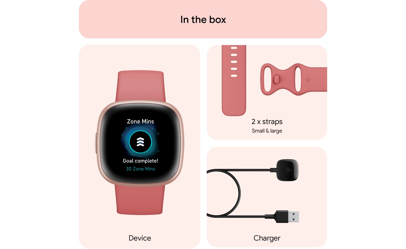 Fitbit Versa 4 Smartwatch (Pink Sand/Copper Rose) FB523RGRWFRCJK