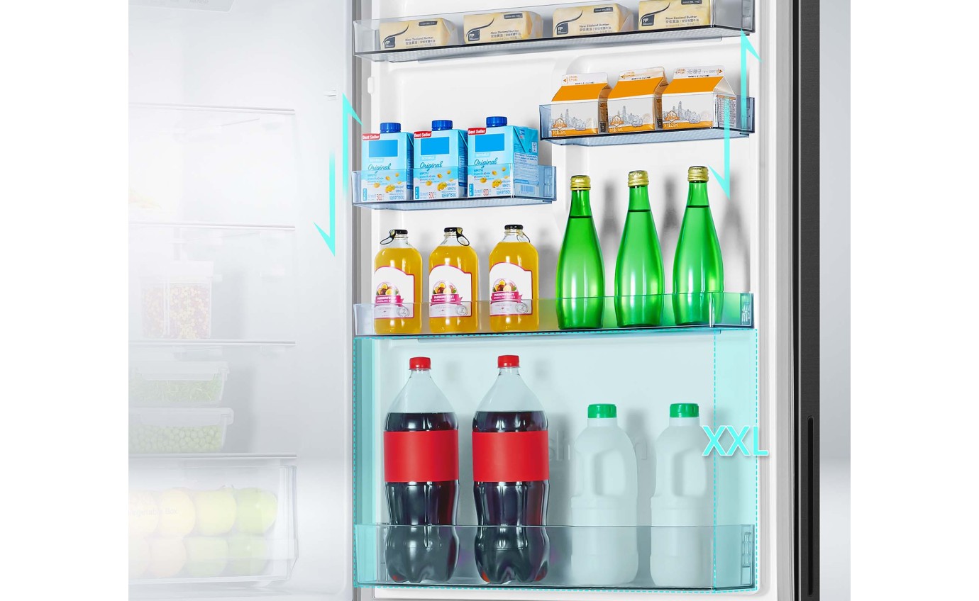 Hisense 417L PureFlat Bottom Mount Fridge (Black Steel) HRBM418B