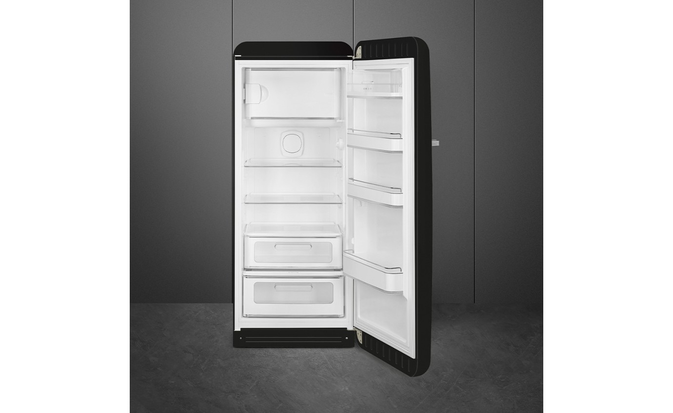 Smeg 270L 50s Style Retro Single Door Fridge (Black) FAB28RBL5AU