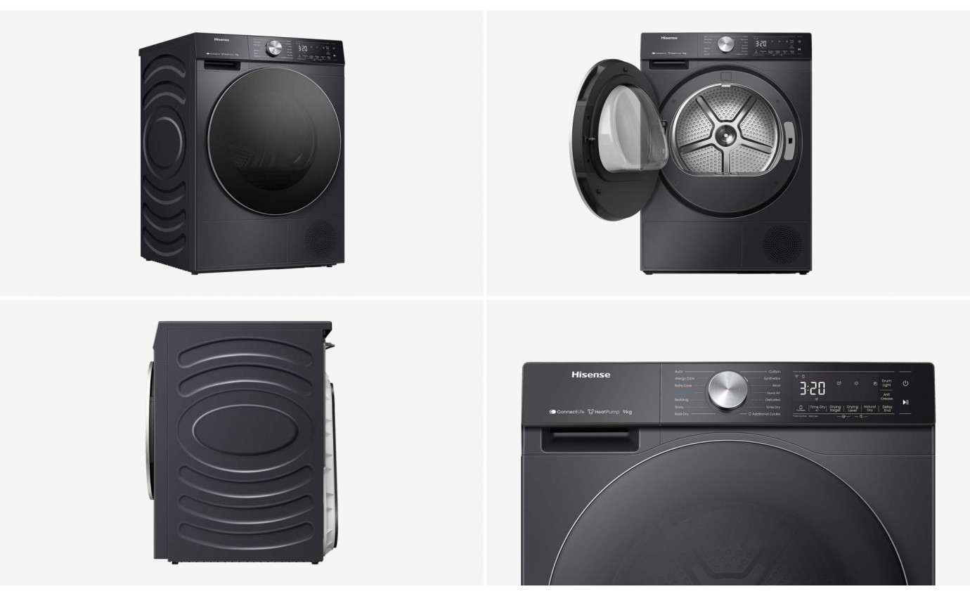 Hisense 9kg Series 7 Heat Pump Dryer (Charcoal Black) HDF7S90HB