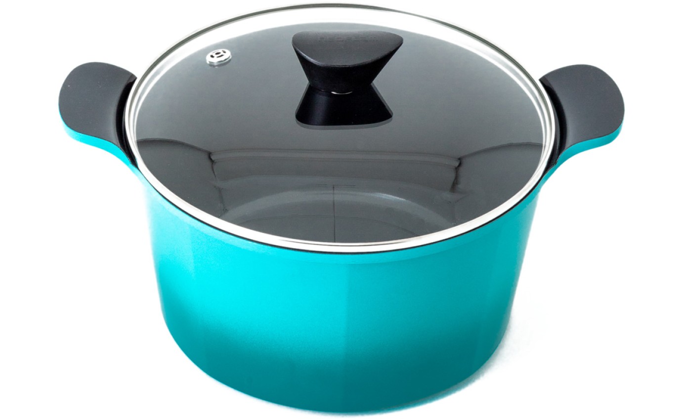 Neoflam 26cm Venn Deep Casserole Induction Turquoise CVD26T