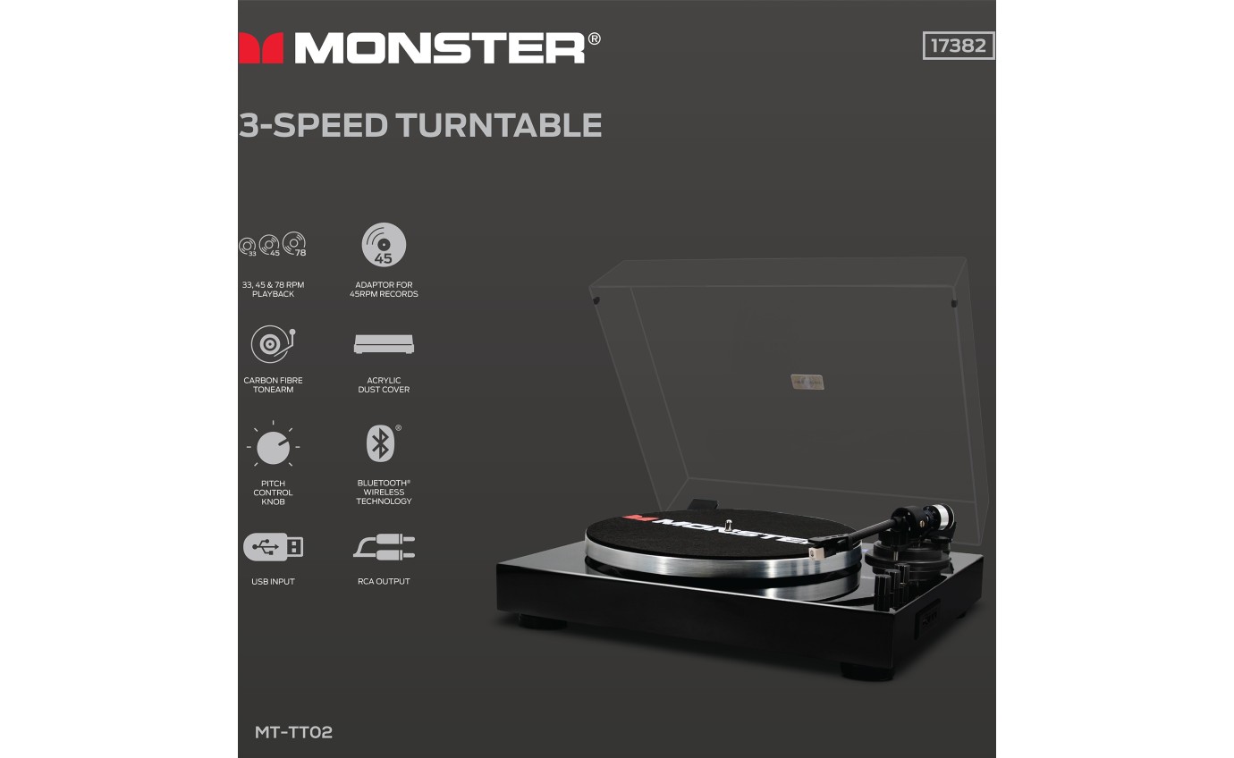 Monster 3-Speed Turntable MTTT02
