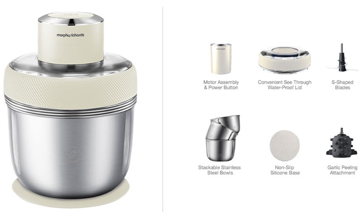 Morphy Richards Stainless Steel Chopper (White) MRCH35WT