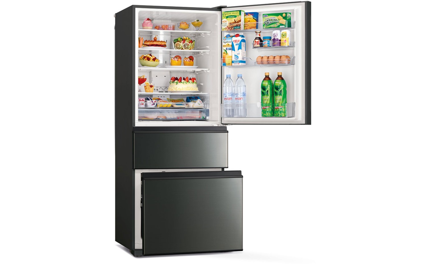 Mitsubishi 450L Bottom Mount Fridge (Black Stainless Steel) MRCX450ERBSTA