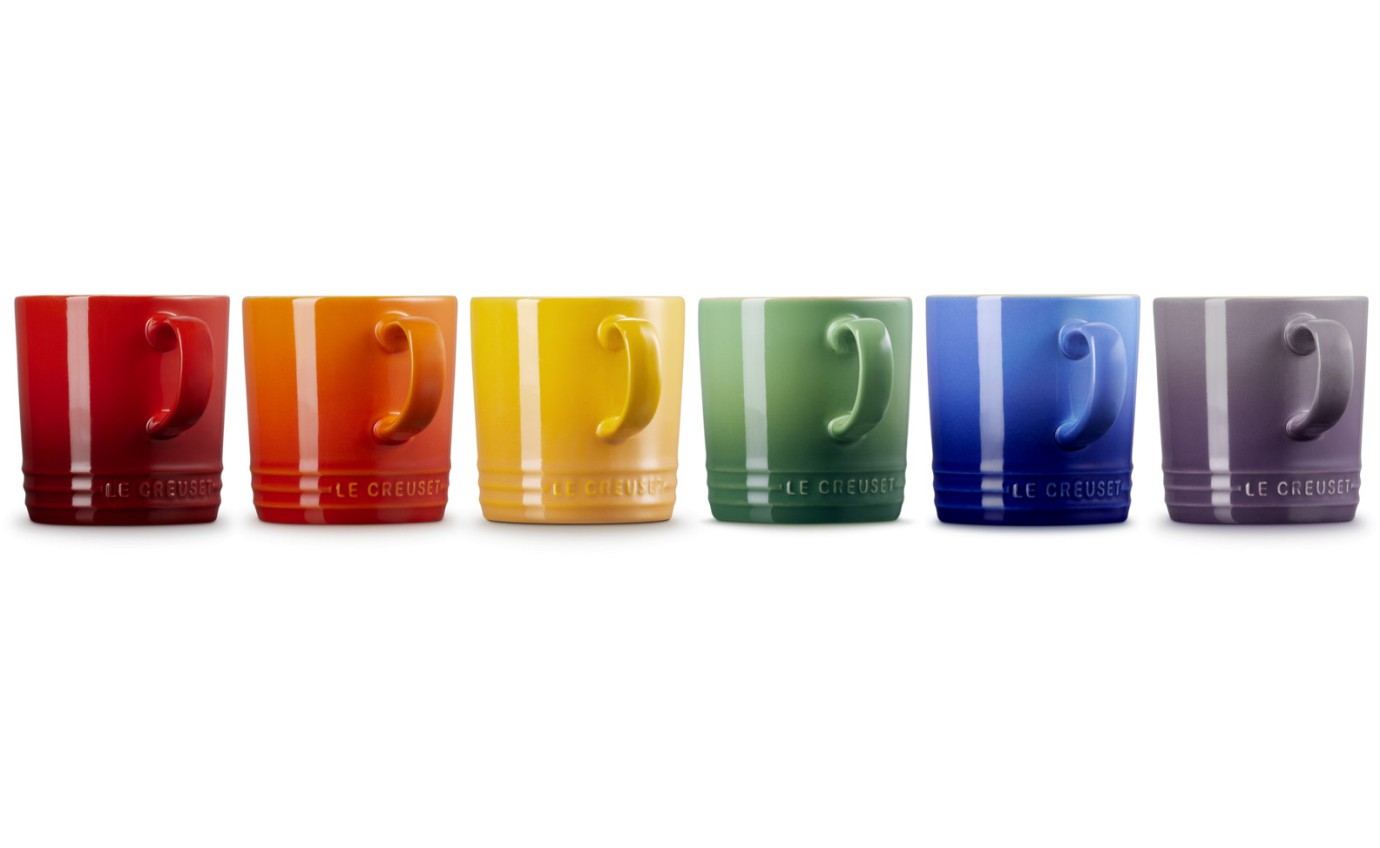 Le Creuset Stoneware Set of 6 Coffee Mugs (Rainbow) 79114355219030