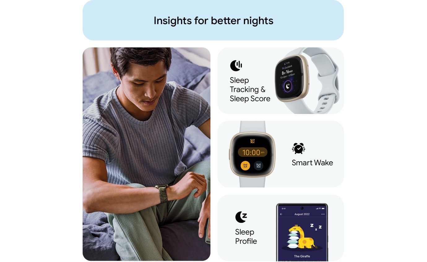 Fitbit Sense 2 Smartwatch (Blue Mist/Pale Gold) FB521GLBMFRCJK