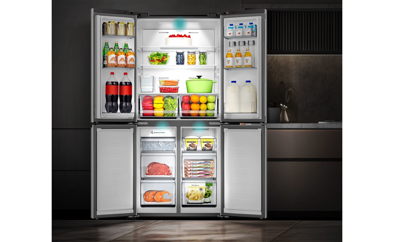 Hisense 483L PureFlat Slim French Door Fridge (Silver) HRCD483TSW