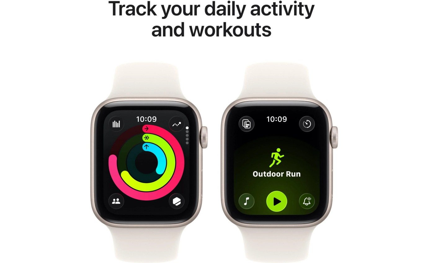 Apple Watch SE 3 GPS + Cellular 44mm Starlight Aluminium Case with Starlight Sport Band (M/L) MEPF4XA