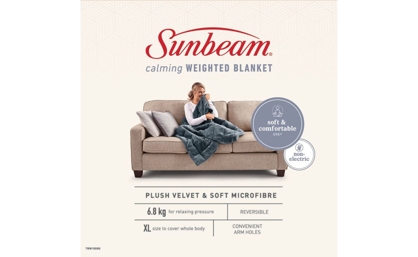 Sunbeam Snug & Cosy Weighted Throw Blanket TRW1000G