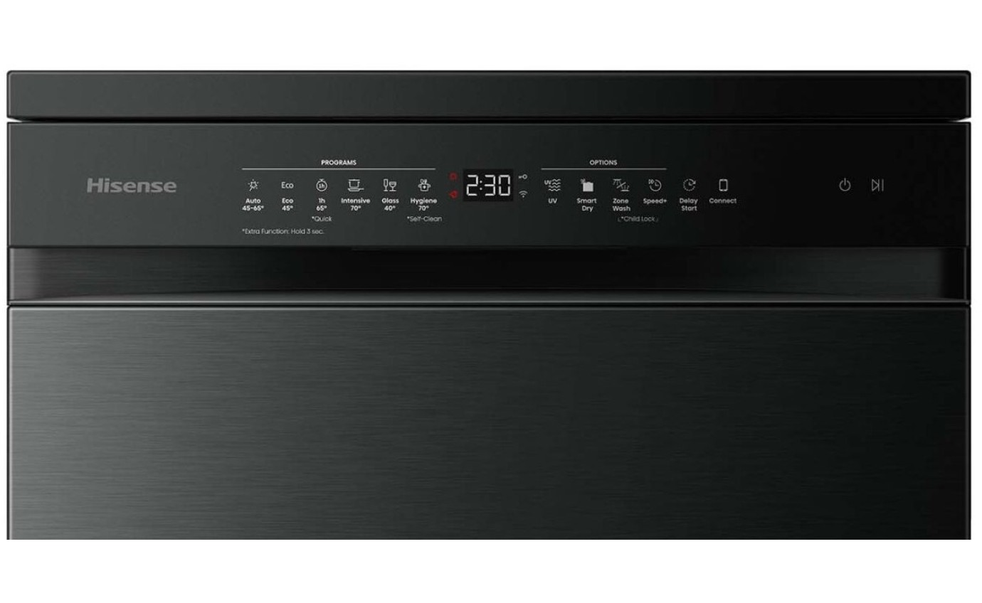 Hisense 60cm Freestanding Dishwasher (Black Steel) HSAP16FB
