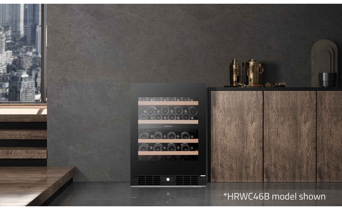 Hisense 46 Bottle Dual Zone Wine Cabinet (Black) HRWC46B