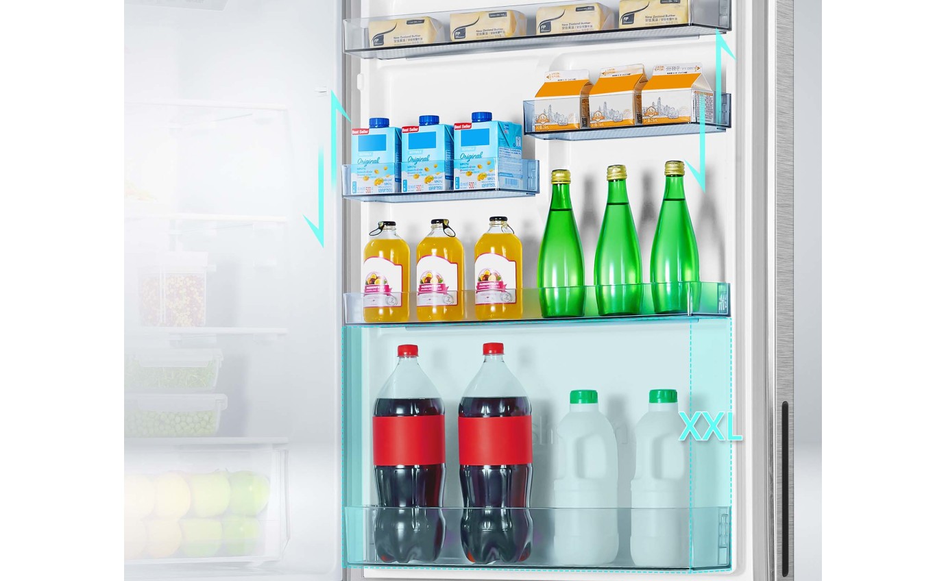 Hisense 417L PureFlat Bottom Mount Fridge (Stainless Steel) HRBM418S