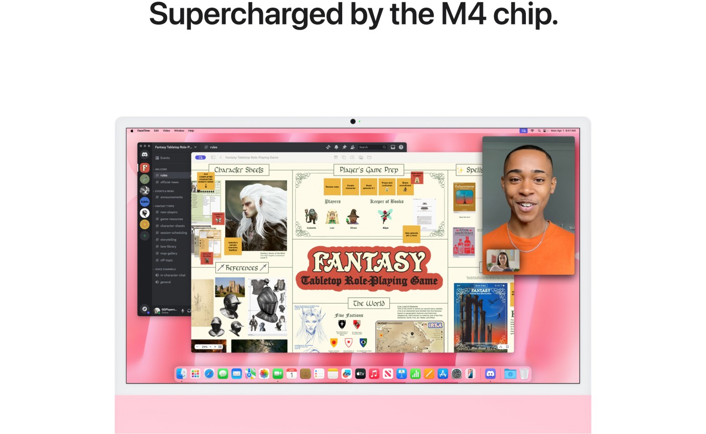 Apple iMac 24 inch Retina 4.5K M4 Chip 8-Core CPU 8-Core GPU 16GB RAM 256GB (Pink) MWUG3XA