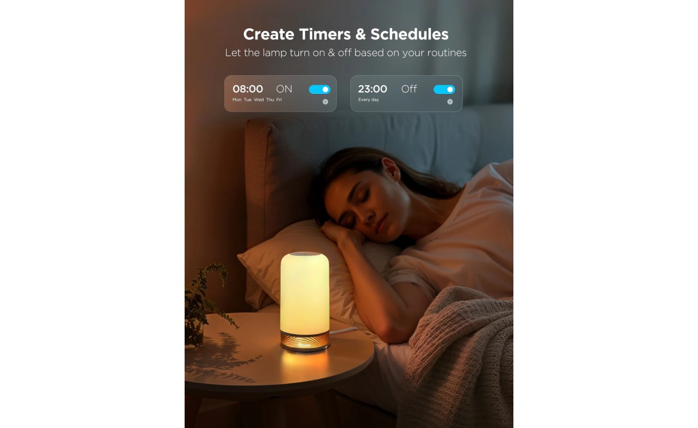 Govee Table Lamp 2 Smart RGBIC Wi-Fi & Matter-Enabled Bedside Lamp H6022ED1