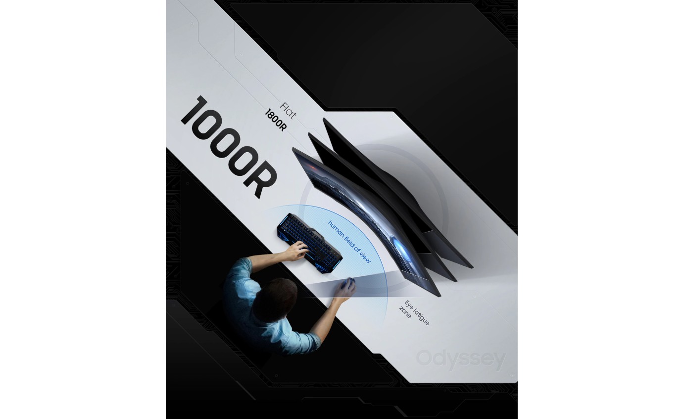 Samsung 34 inch Odyssey G55T Curved WQHD 165Hz Gaming Monitor LC34G55TWDEXXY