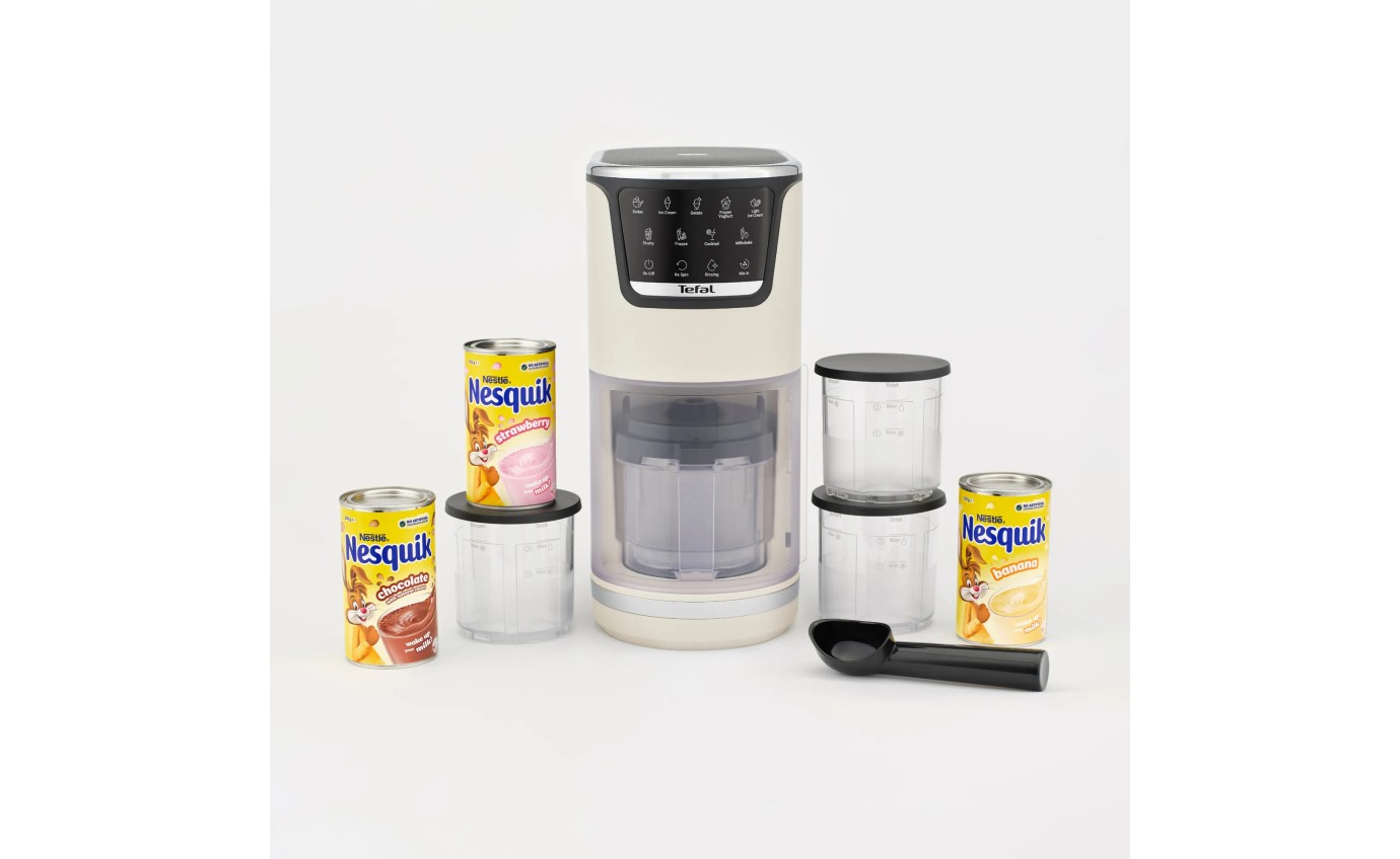 Tefal Dolci Rise Ice Cream Maker with Bonus Nesquik Tins NQ31IG04A