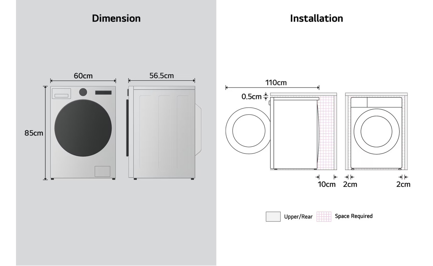 LG 9kg Series 3 AI Wash Front Load Washing Machine WX31409W