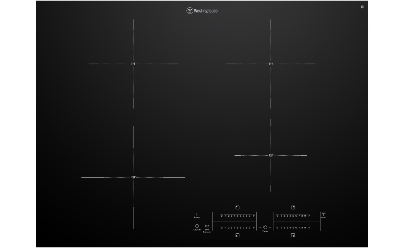 Westinghouse 70cm 4 Zone Induction Cooktop WHI743BD