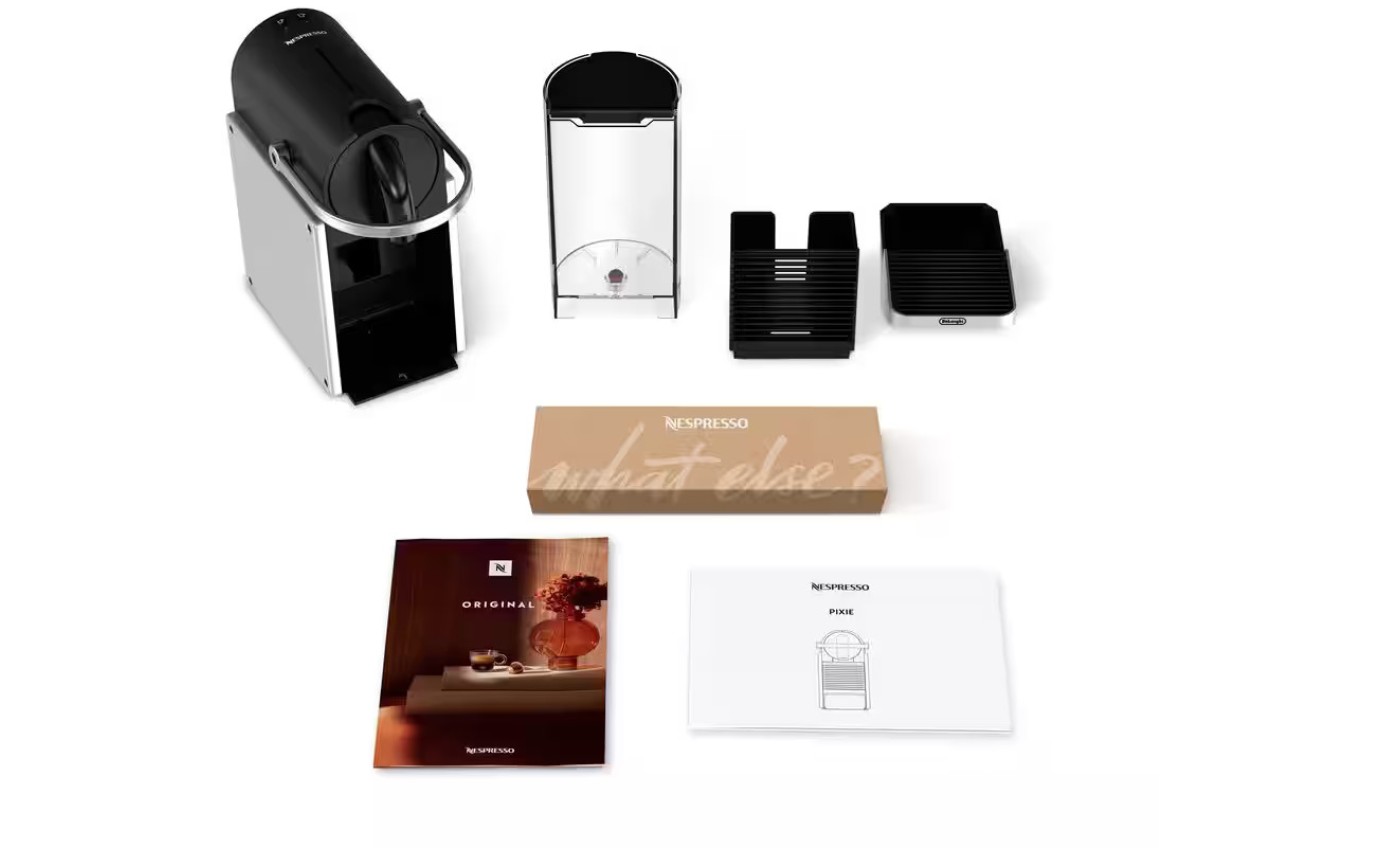 DeLonghi Pixie Nespresso Capsule Coffee Machine with Aeroccino3 EN127SAE